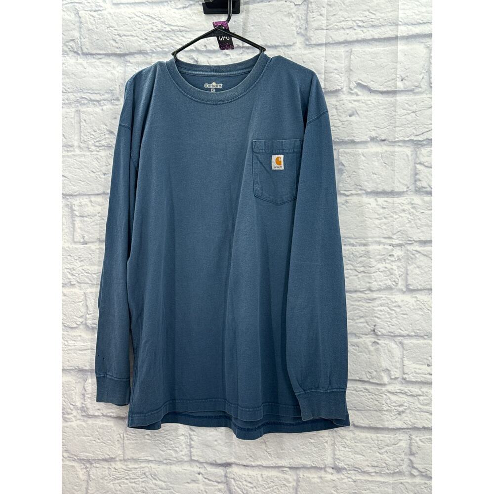 Carhartt Mens Cotton Long sleeved T-Shirt Blue XL